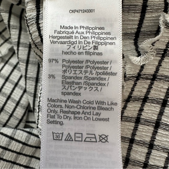 Madewell Top Crinkle Polo Crop Tee Textural Collared Lighthouse Sz S - Picture 10 of 12